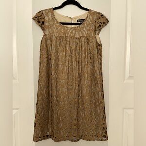 INC International Concepts Gold Lace Mini Dress